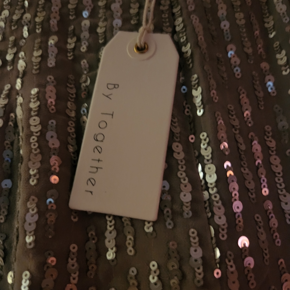 By Together Shimmering Silver Wide-Leg Pants - Picture 8 of 8